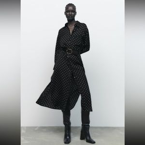 Women Zara Dot Shirt Dress Size XS